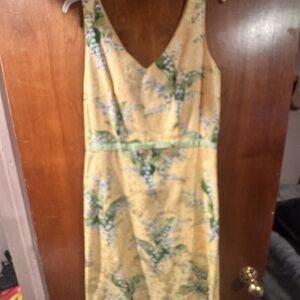 Positive Attitude Gold Sheath Midi Dress V-Neck Sleeveless